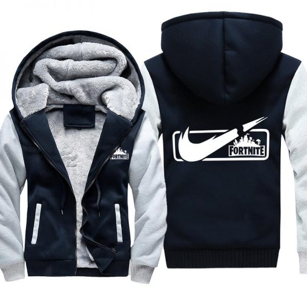 Fortnite Jackets - Solid Color Fortnite Game Logo Icon Fleece Jacket