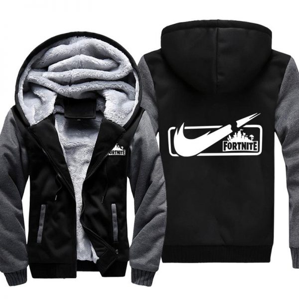 Fortnite Jackets - Solid Color Fortnite Game Logo Icon Fleece Jacket