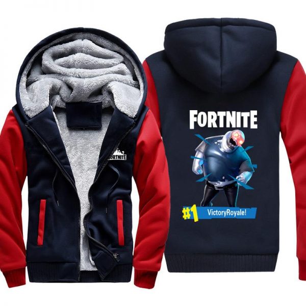 Fortnite Jackets - Solid Color Fortnite Game Monster Icon Fleece Jacket