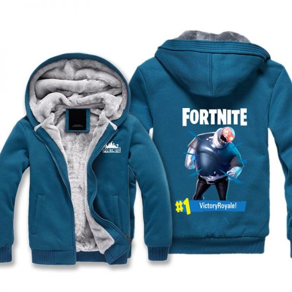 Fortnite Jackets - Solid Color Fortnite Game Monster Icon Fleece Jacket