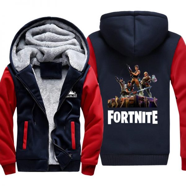 Fortnite Jackets - Solid Color Fortnite Game New Season Icon Fleece Jacket
