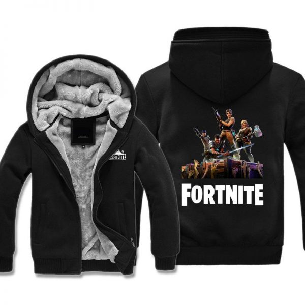 Fortnite Jackets - Solid Color Fortnite Game New Season Icon Fleece Jacket