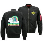 Fortnite Jackets - Solid Color Fortnite Game Rainbow Horse Cartoon Icon Flight Suit Fleece Jacket