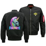Fortnite Jackets - Solid Color Fortnite Game Rainbow Horse Icon Fleece Jacket
