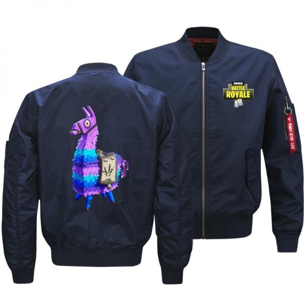 Fortnite Jackets - Solid Color Fortnite Game Rainbow Horse Icon Flight Suit Fleece Jacket
