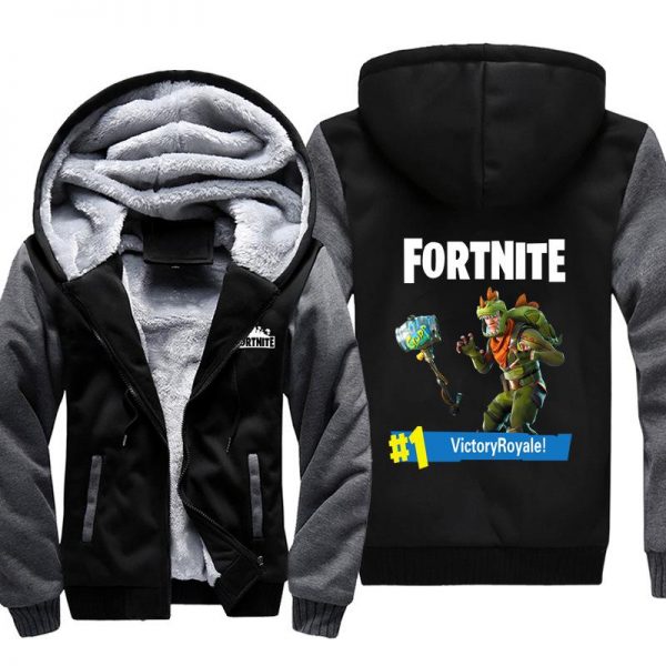 Fortnite Jackets - Solid Color Fortnite Game Rex Icon Cute Fleece Jacket