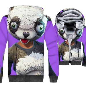Fortnite Jackets - Solid Color Fortnite Game Series Panda Captain Super Cute 3D Fleece Jacket