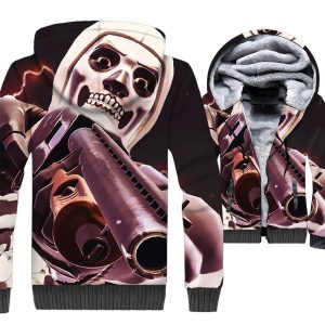 Fortnite Jackets - Solid Color Fortnite Game Series Skull Trooper Jonesy Super Cool 3D Fleece Jacket