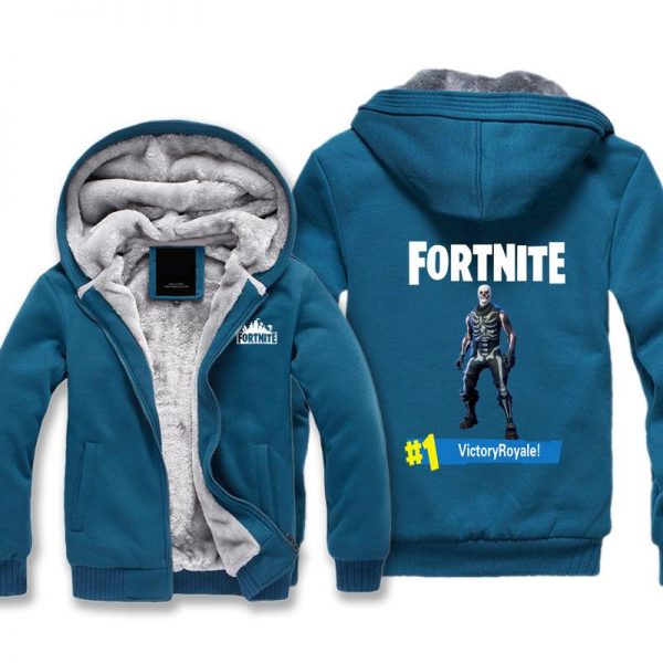 Fortnite Jackets - Solid Color Fortnite Game Skull Trooper Jonesy Victory Royale Icon Fleece Jacket