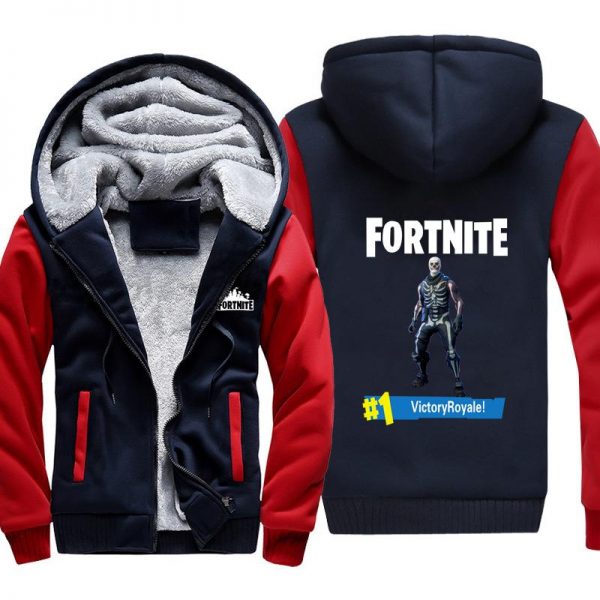 Fortnite Jackets - Solid Color Fortnite Game Skull Trooper Jonesy Victory Royale Icon Fleece Jacket