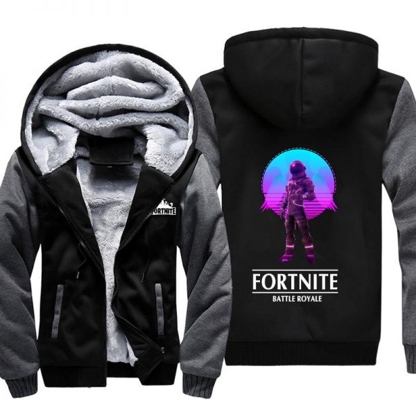 Fortnite Jackets - Solid Color Fortnite Game Special Forces DARK VOYAGER Icon Fleece Jacket