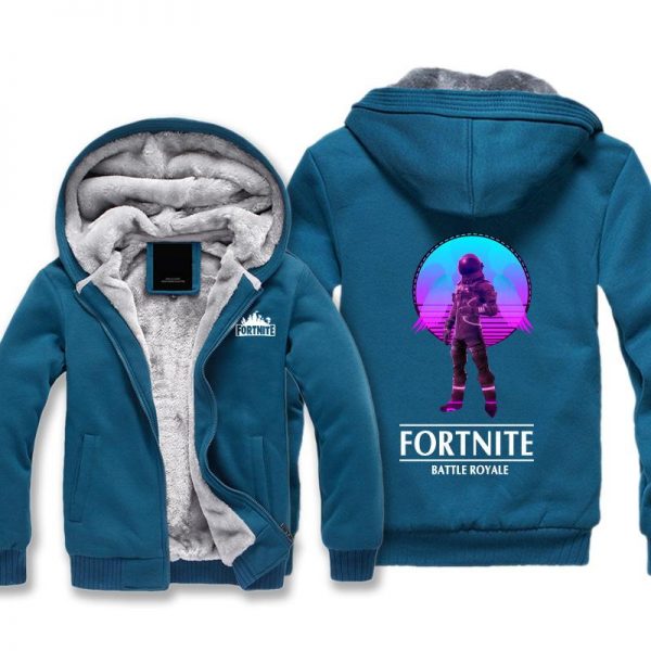 Fortnite Jackets - Solid Color Fortnite Game Special Forces DARK VOYAGER Icon Fleece Jacket