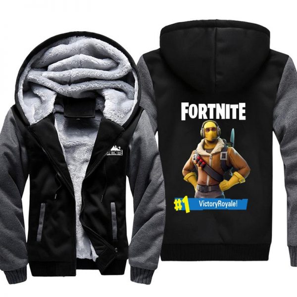 Fortnite Jackets - Solid Color Fortnite Game Special Forces Icon Victory Royale Fleece Jacket