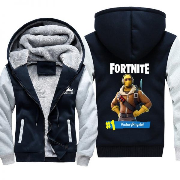 Fortnite Jackets - Solid Color Fortnite Game Special Forces Icon Victory Royale Fleece Jacket