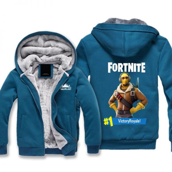 Fortnite Jackets - Solid Color Fortnite Game Special Forces Icon Victory Royale Fleece Jacket