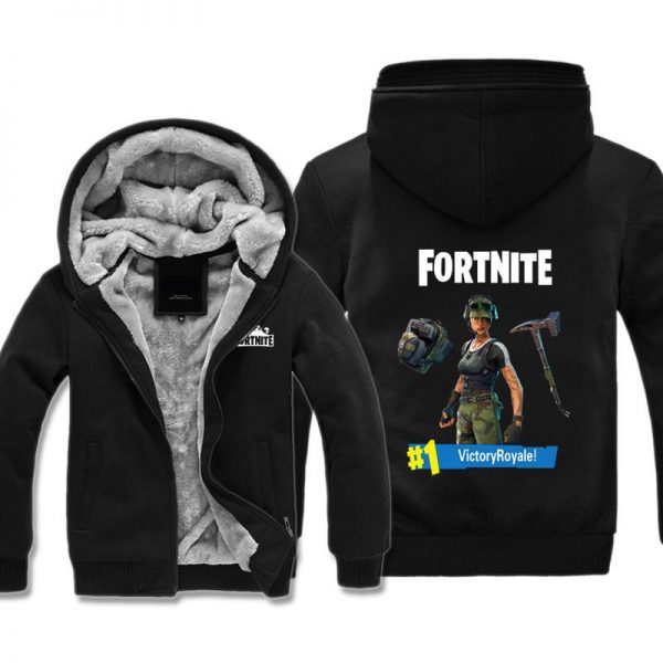 Fortnite Jackets - Solid Color Fortnite Game Victory Royale Game Props Icon Fleece Jacket