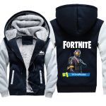 Fortnite Jackets - Solid Color Fortnite Game Victory Royale Hero Icon Fleece Jacket