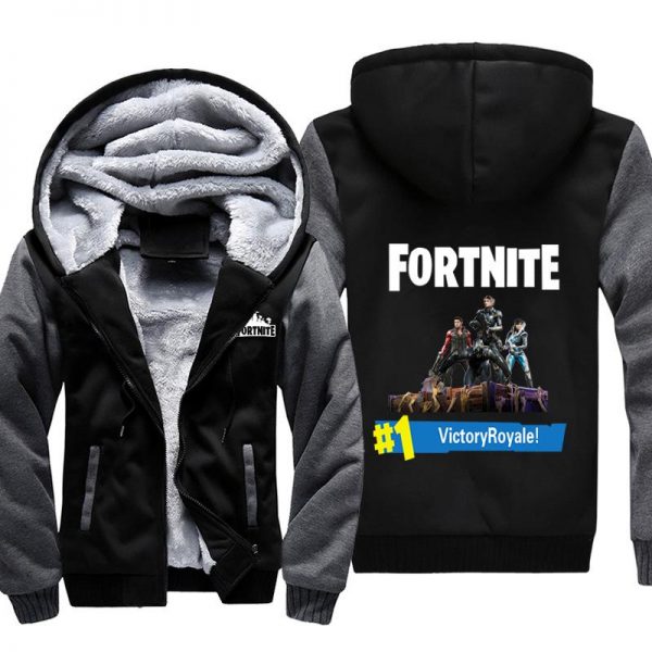 Fortnite Jackets - Solid Color Fortnite Game Victory Royale Hero Icon Super Cool Fleece Jacket