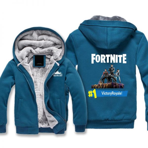 Fortnite Jackets - Solid Color Fortnite Game Victory Royale Hero Icon Super Cool Fleece Jacket