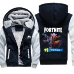 Fortnite Jackets - Solid Color Fortnite Game Victory Royale Mode Icon Fleece Jacket