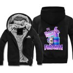 Fortnite Jackets - Solid Color Fortnite Game Victory Royale Rainbow Horse Icon Fleece Jacket