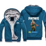 Fortnite Jackets - Solid Color Fortnite Game Victory Royale Warrior Icon Fleece Jacket