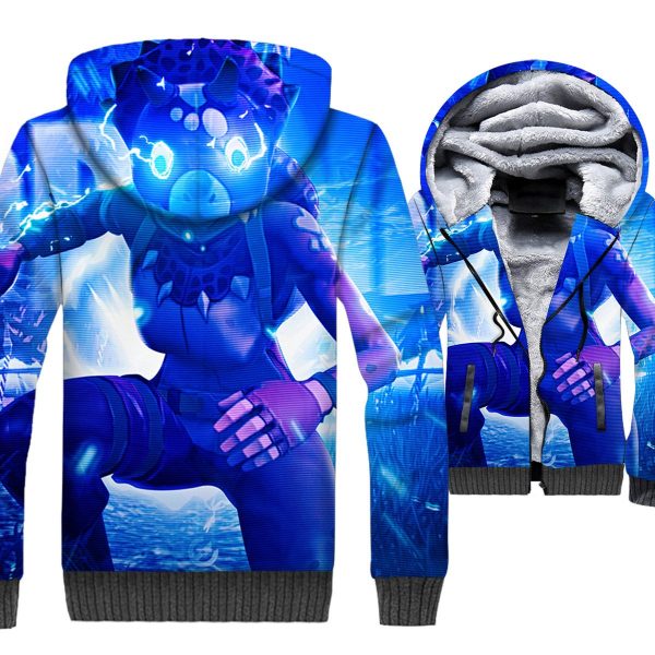 Fortnite Jackets - Solid Color Fortnite New Season Super Hero Series Super Cool 3D Fleece Jacket