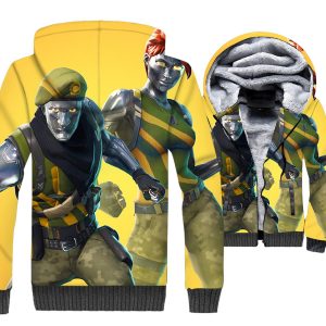 Fortnite Jackets - Solid Color Fortnite Rose Team Leader Series Super Cool 3D Fleece Jacket