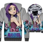 Fortnite Jackets - Solid Color Fortnite Series ANGEL Super Cool 3D Fleece Jacket