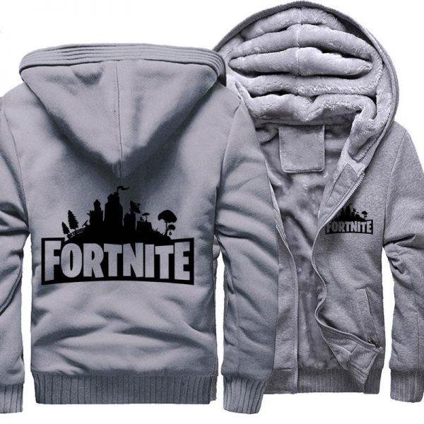 Fortnite Jackets - Solid Color Fortnite Series Black Logo Icon Super Cool Fleece Jacket