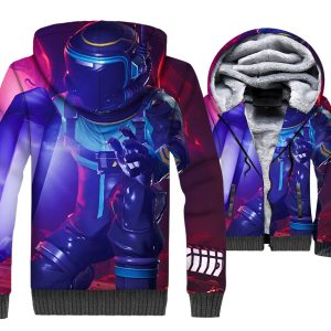 Fortnite Jackets - Solid Color Fortnite Series DARK VOYAGER Super Cool 3D Fleece Jacket