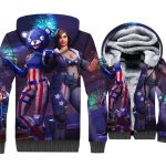 Fortnite Jackets - Solid Color Fortnite Series Fireworks Team Leader Super Cool 3D Fleece Jacket
