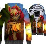 Fortnite Jackets - Solid Color Fortnite Series Flying Fox Super Cool 3D Fleece Jacket