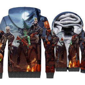 Fortnite Jackets - Solid Color Fortnite Series Halloween Hero Combination Super Cool 3D Fleece Jacket