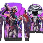 Fortnite Jackets - Solid Color Fortnite Series Harvester Sarah Super Cool 3D Fleece Jacket