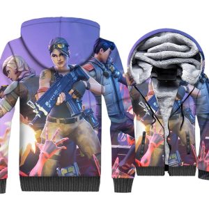 Fortnite Jackets - Solid Color Fortnite Series Hero DAZZLE Super Cool 3D Fleece Jacket