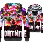 Fortnite Jackets - Solid Color Fortnite Series Hero Team Super Cool 3D Fleece Jacket
