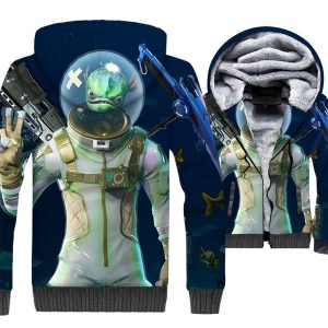 Fortnite Jackets - Solid Color Fortnite Series Leviathan Super Cool 3D Fleece Jacket