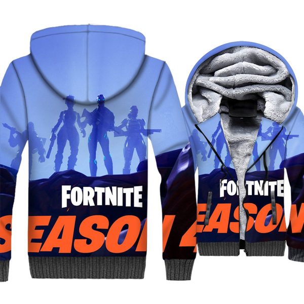 Fortnite Jackets - Solid Color Fortnite Series New Season New Hero Super Cool 3D Fleece Jacket
