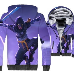 Fortnite Jackets - Solid Color Fortnite Series Ninja Character Super Cool 3D Fleece Jacket