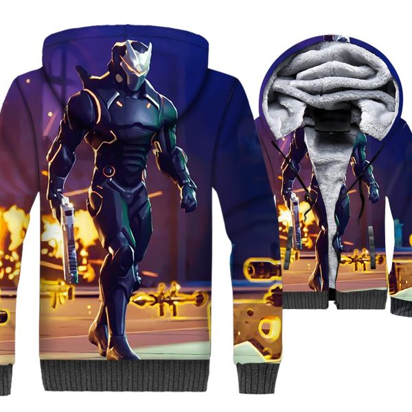 Fortnite Jackets - Solid Color Fortnite Series Omega Game Character Super Cool 3D Fleece Jacket