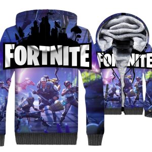 Fortnite Jackets - Solid Color Fortnite Series PVE Hero Super Cool 3D Fleece Jacket
