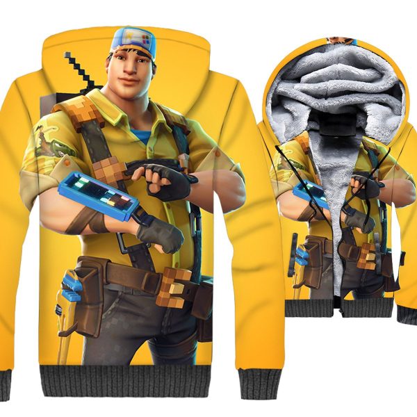 Fortnite Jackets - Solid Color Fortnite Series Raider Raptor Super Cool 3D Fleece Jacket