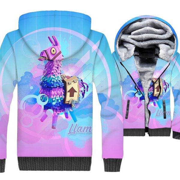 Fortnite Jackets - Solid Color Fortnite Series Rainbow Horse Bubble Super Cute 3D Fleece Jacket