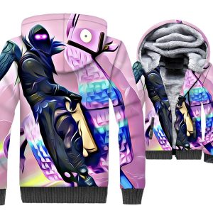 Fortnite Jackets - Solid Color Fortnite Series RAVEN Rainbow Horse Super Cool 3D Fleece Jacket