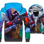 Fortnite Jackets - Solid Color Fortnite Series RAVEN Wing Super Cool 3D Fleece Jacket