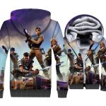 Fortnite Jackets - Solid Color Fortnite Series Royal Competition Hero Combination Super Cool 3D Fleece Jacket