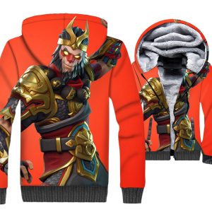 Fortnite Jackets - Solid Color Fortnite Series Wukong Super Cool 3D Fleece Jacket