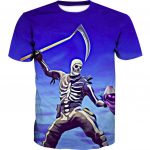 Fortnite Skull Trooper and Raven Hoodies - Pullover Blue Hoodie