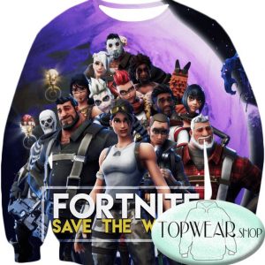 Fortnite Sweatshirts - Save the World All Heroes 3D Sweatshirt